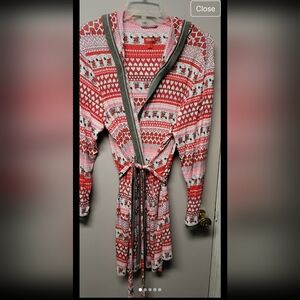 Peanuts Snoopy Valentine's Day Hearts Thin Knit Hooded Robe Large/XL